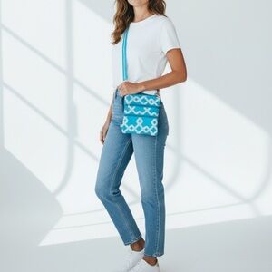 NEW For Color Crossbody Bag Purse Blue White